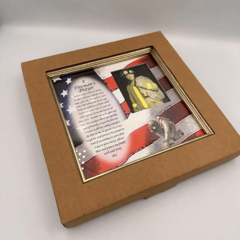Fireman’s Prayer Photo Frame 10.5” x 10.5” Firefighter Memorial Keepsake Picture